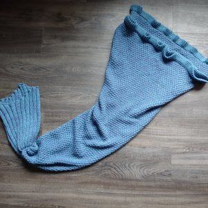 Knitted mermaid tail blanket